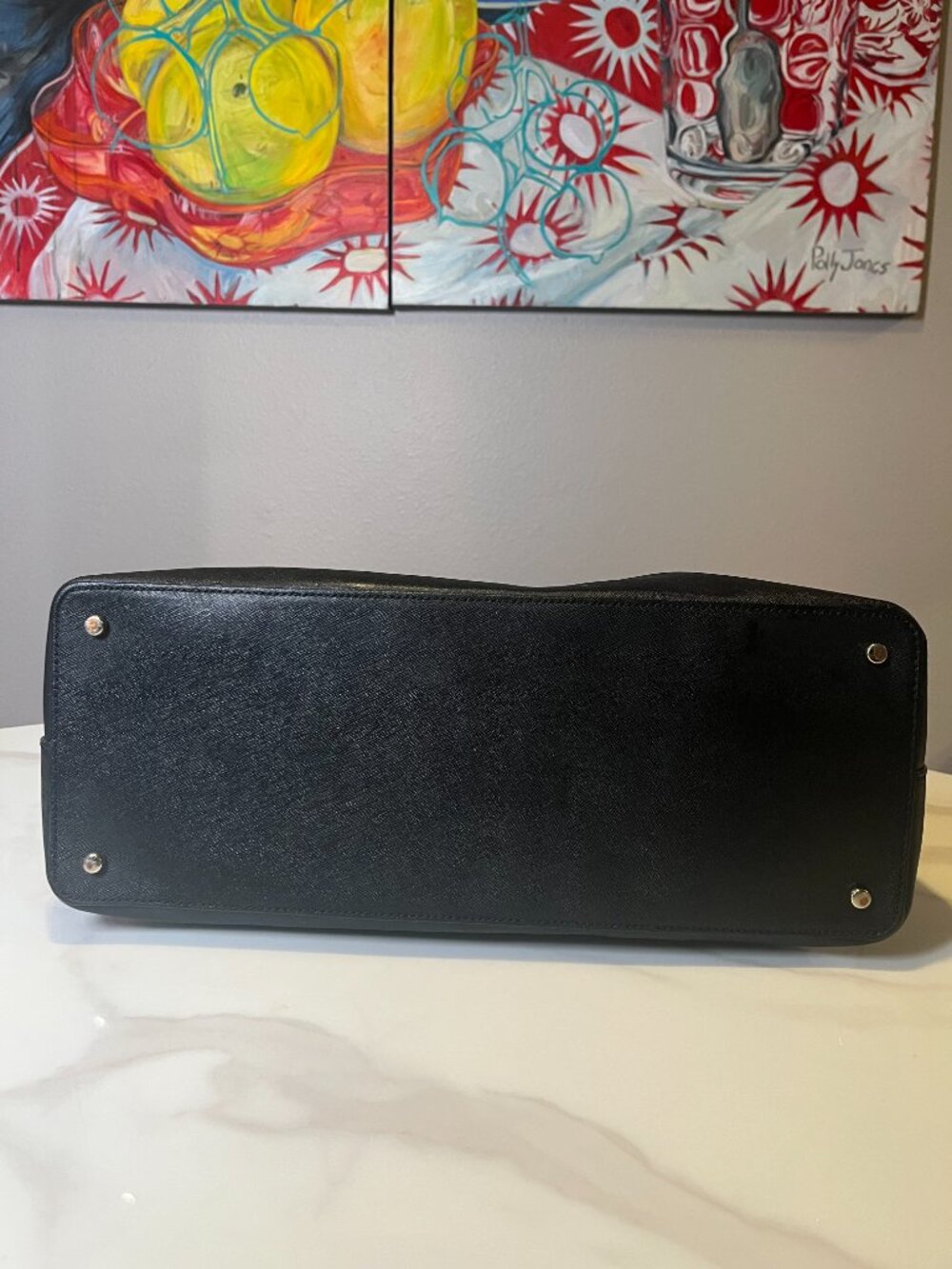 Kate Spade New York Black Saffiano Leather Large Tote Shoulder Bag Work Purse - Picture 10 of 11